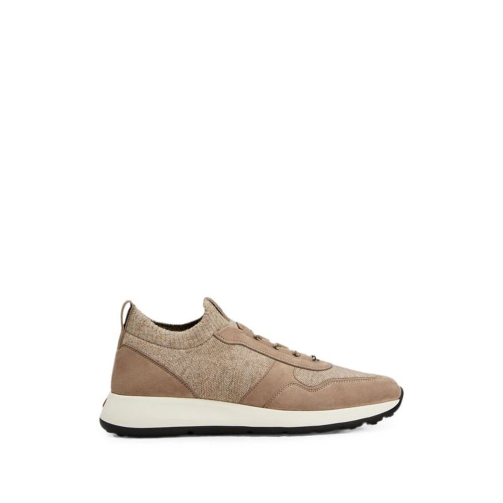Tod's Men Leather And Knit Sneakers